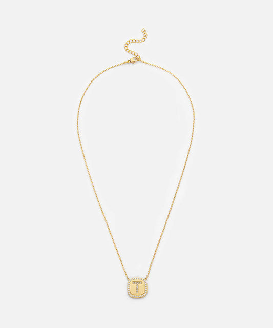 Embellished 'T' Pendant Necklace