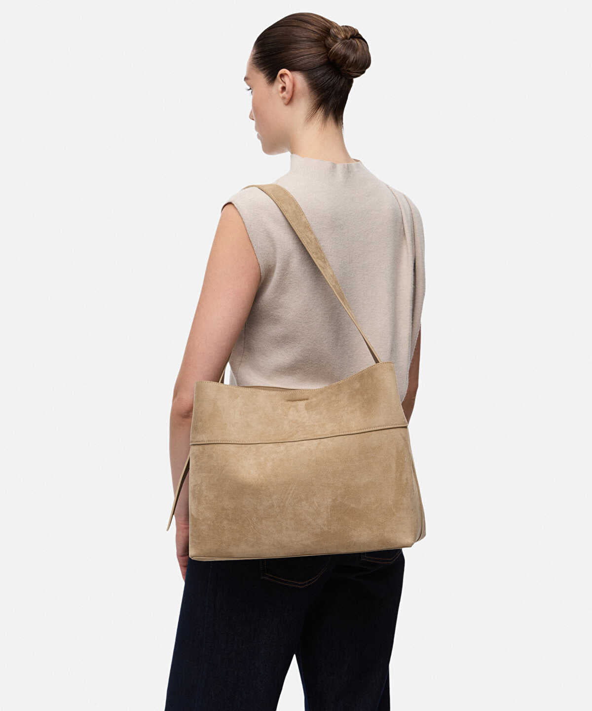 Suede-Effect Tote Bag