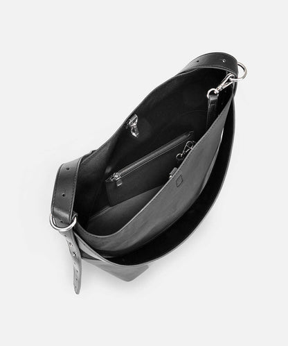 Mixed-Texture Shoulder Bag