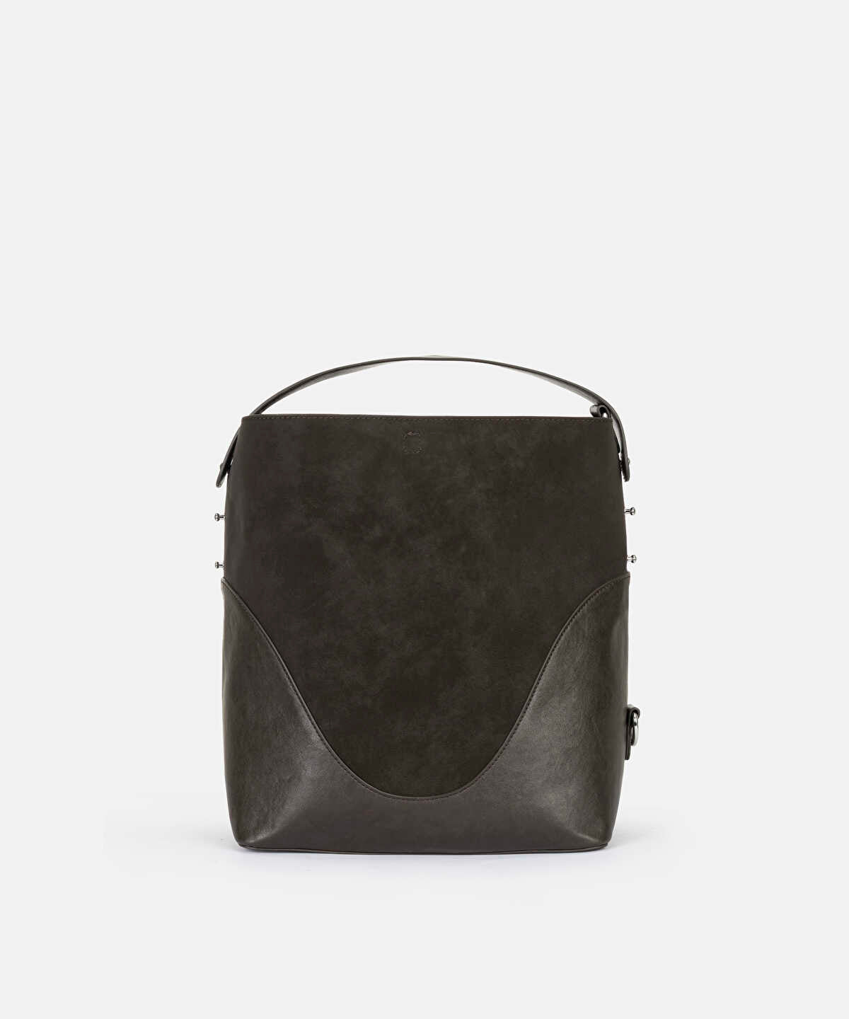 Mixed-Texture Shoulder Bag