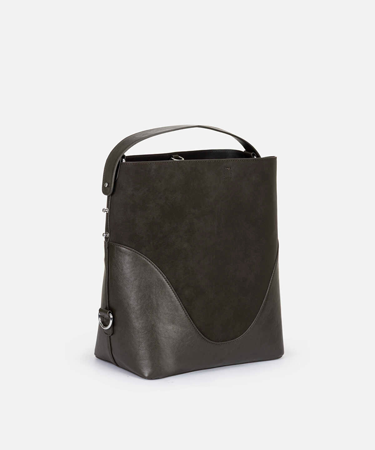 Mixed-Texture Shoulder Bag