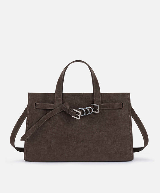 Leather-Look Bag with Metal Buckle