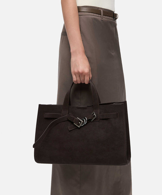 Leather-Look Bag with Metal Buckle