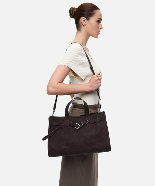 Leather-Look Bag with Metal Buckle