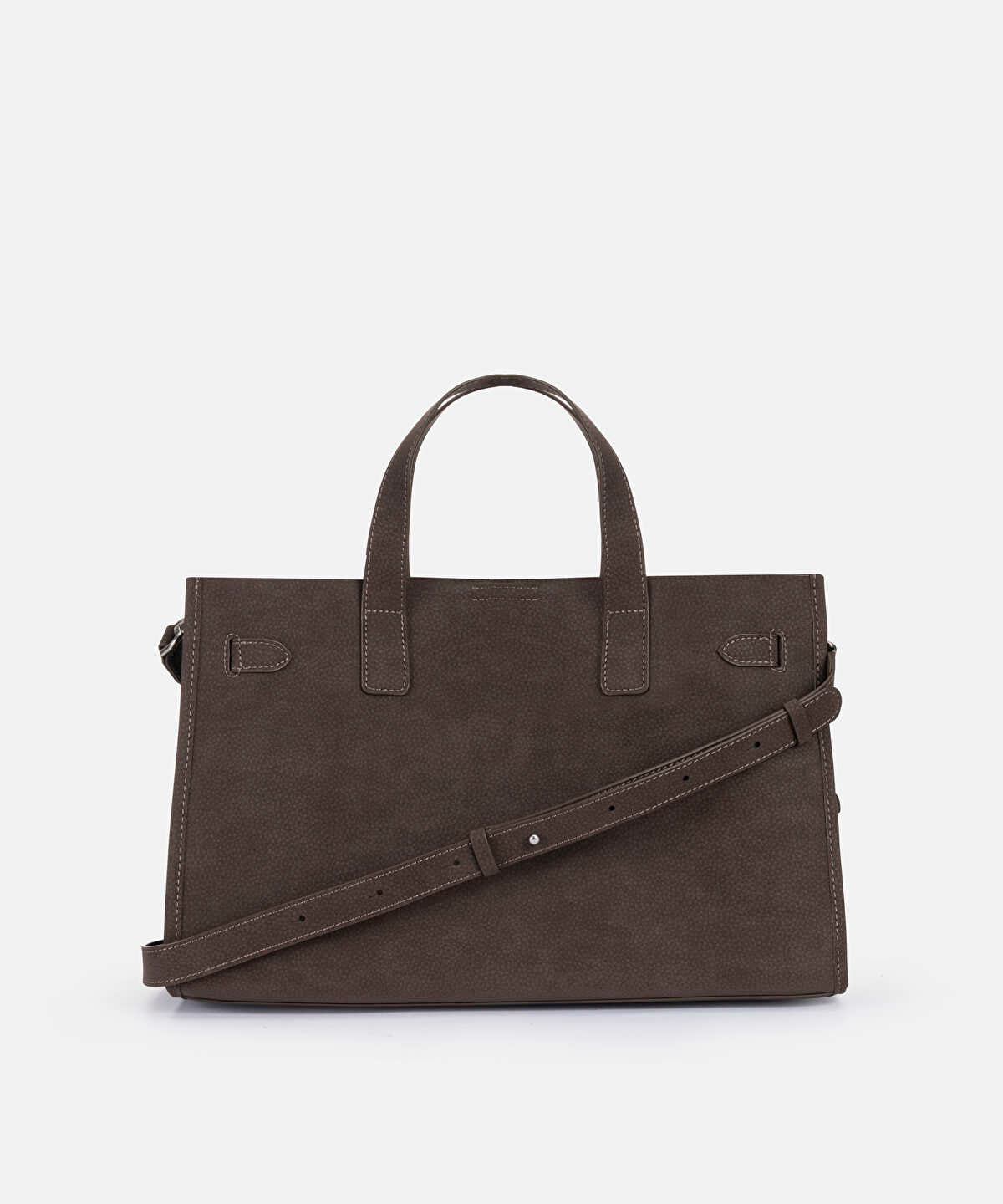 Leather-Look Bag with Metal Buckle