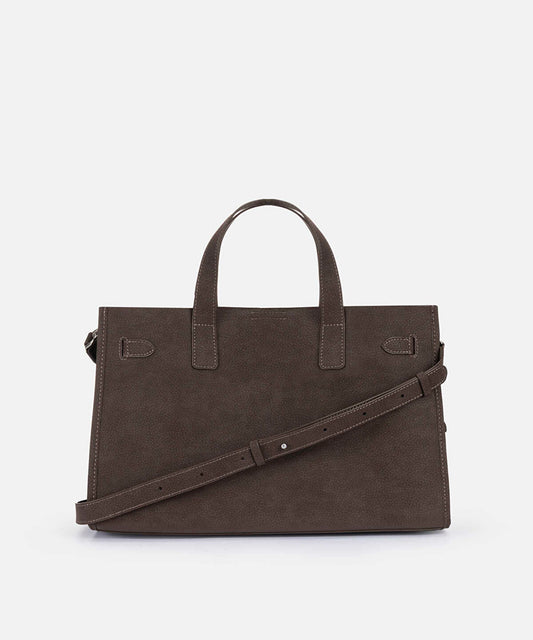 Leather-Look Bag with Metal Buckle