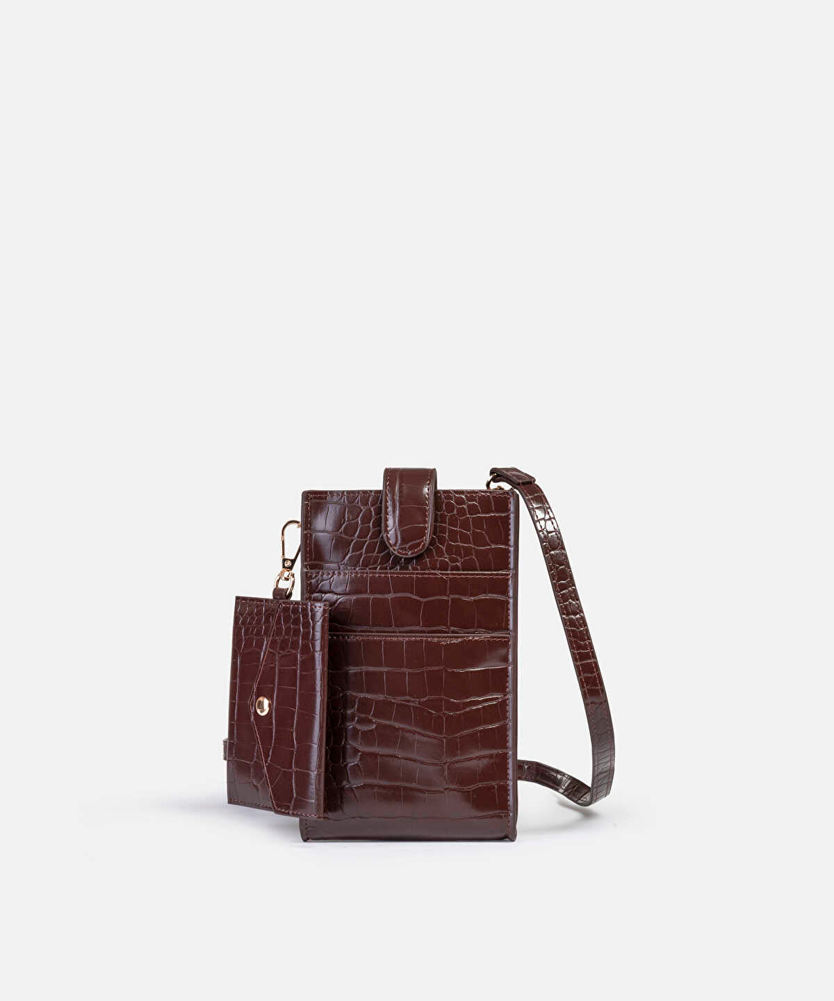 Croc-Effect Two-Piece Bag