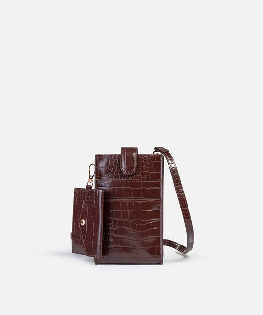 Croc-Effect Two-Piece Bag