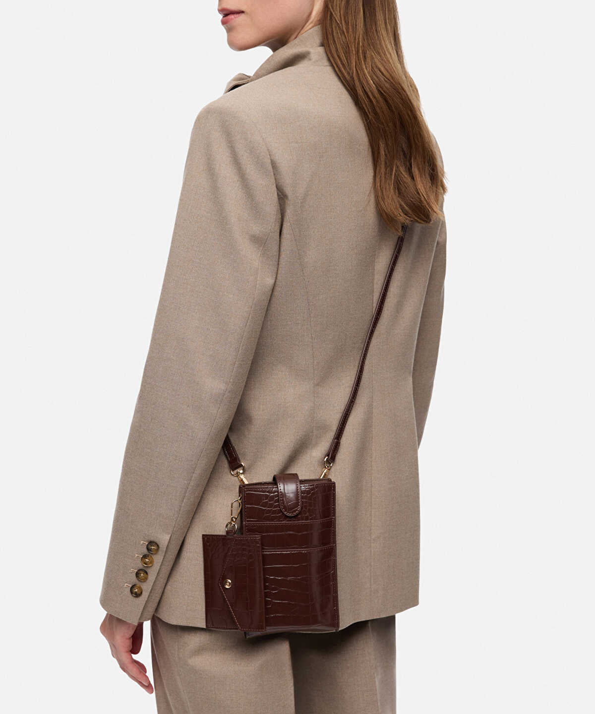 Croc-Effect Two-Piece Bag