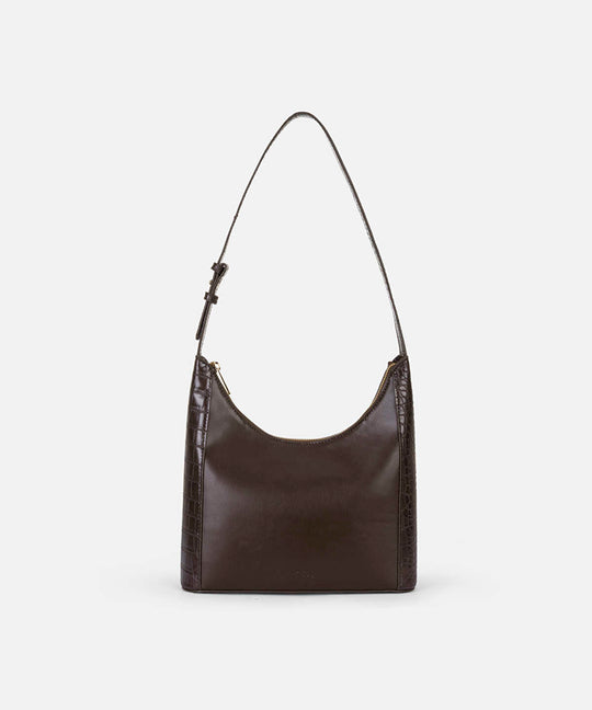 Mixed Media Leather-Look Bag
