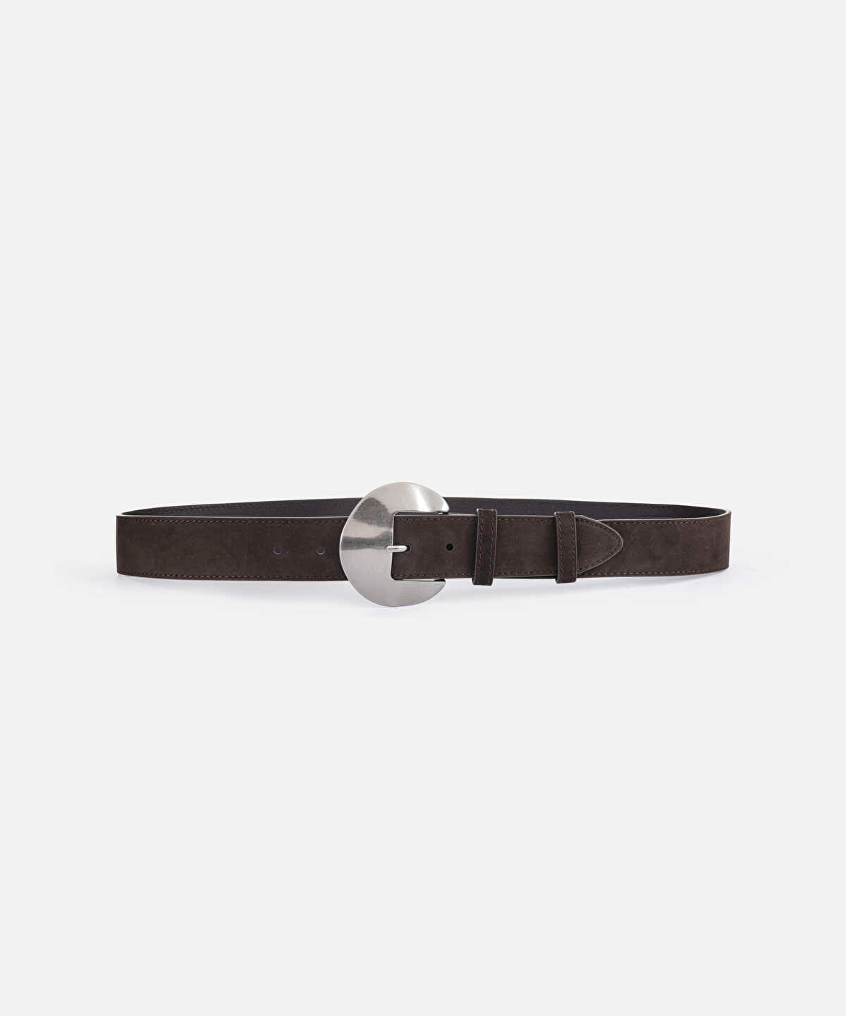 Zoomed 100% Leather Belt with Metal Buckle