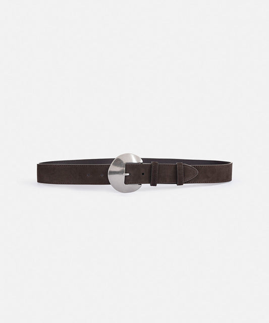 100% Leather Belt with Metal Buckle