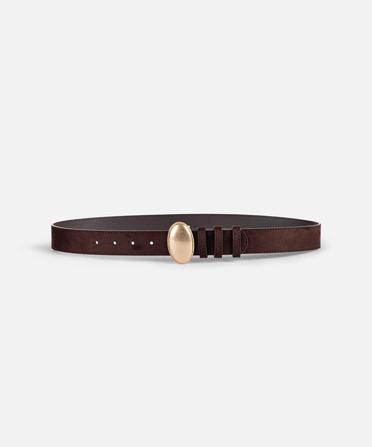 Zoomed Oval Metal-Buckle Belt