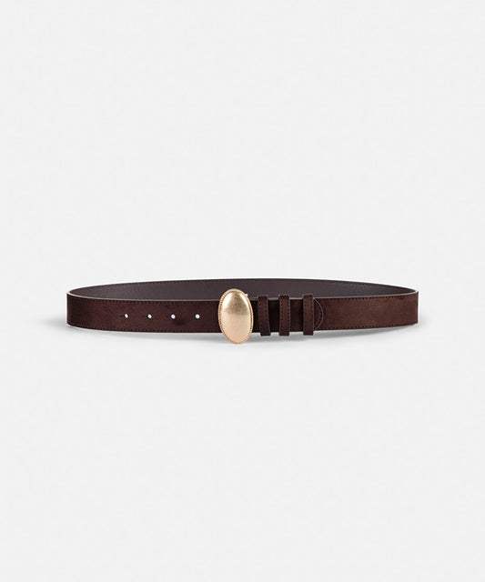 Oval Metal-Buckle Belt