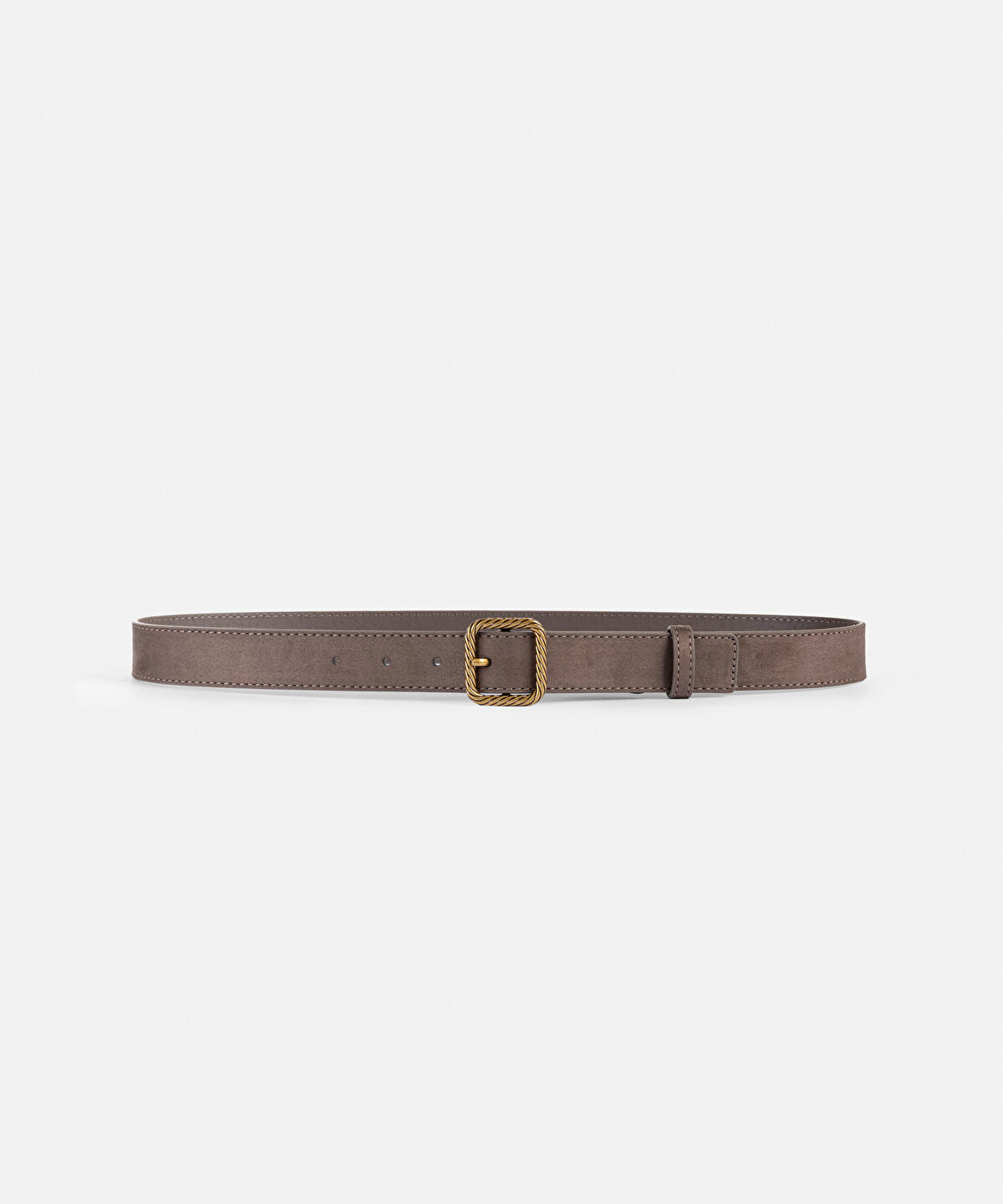 Textured Metal-Buckle Belt