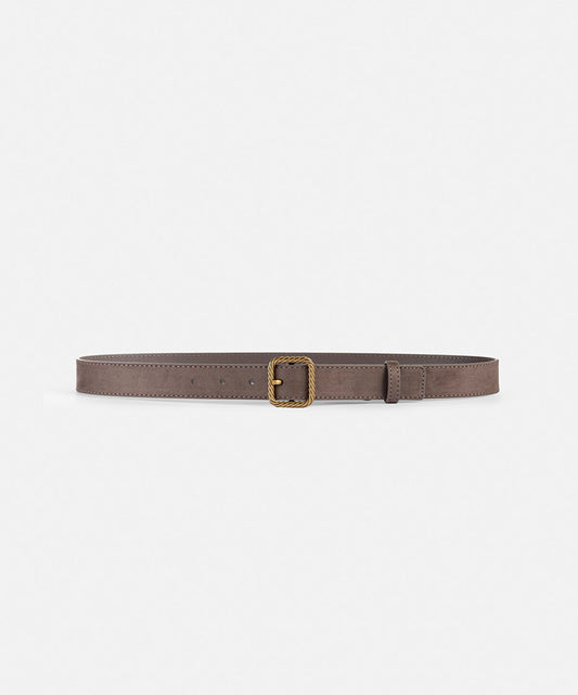 Textured Metal-Buckle Belt