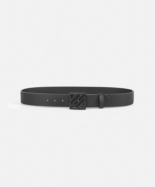 Monogram-Buckle Faux-Leather Belt