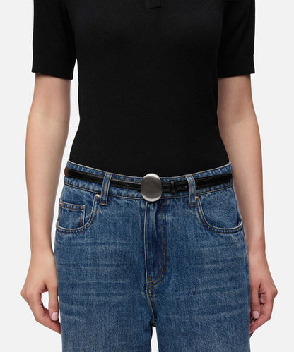 Slim Belt with Metal Buckle