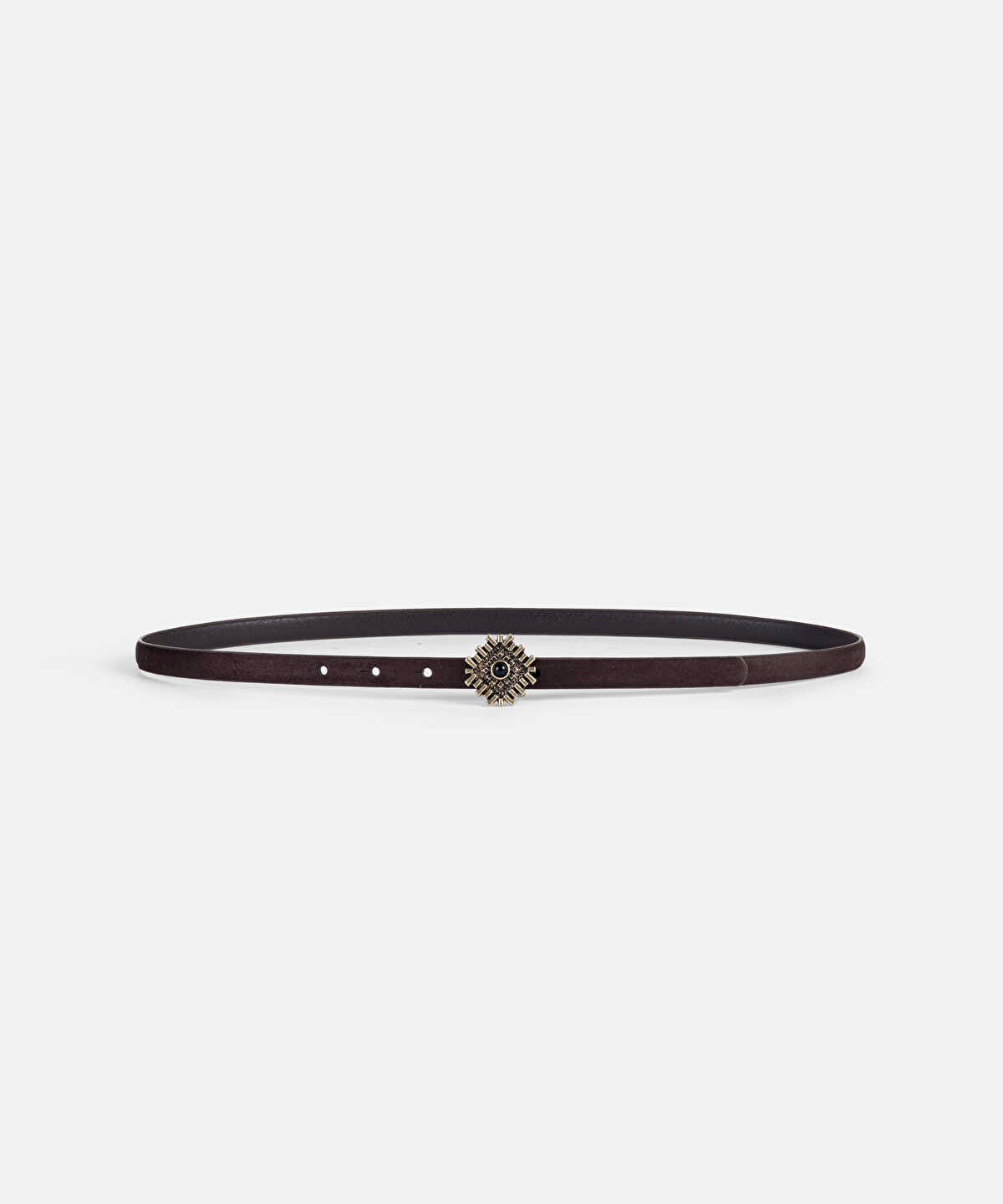 Belt with Combined Stone Metal Buckle