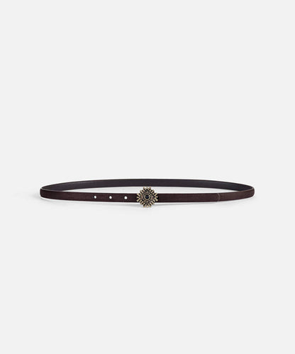 Belt with Combined Stone Metal Buckle