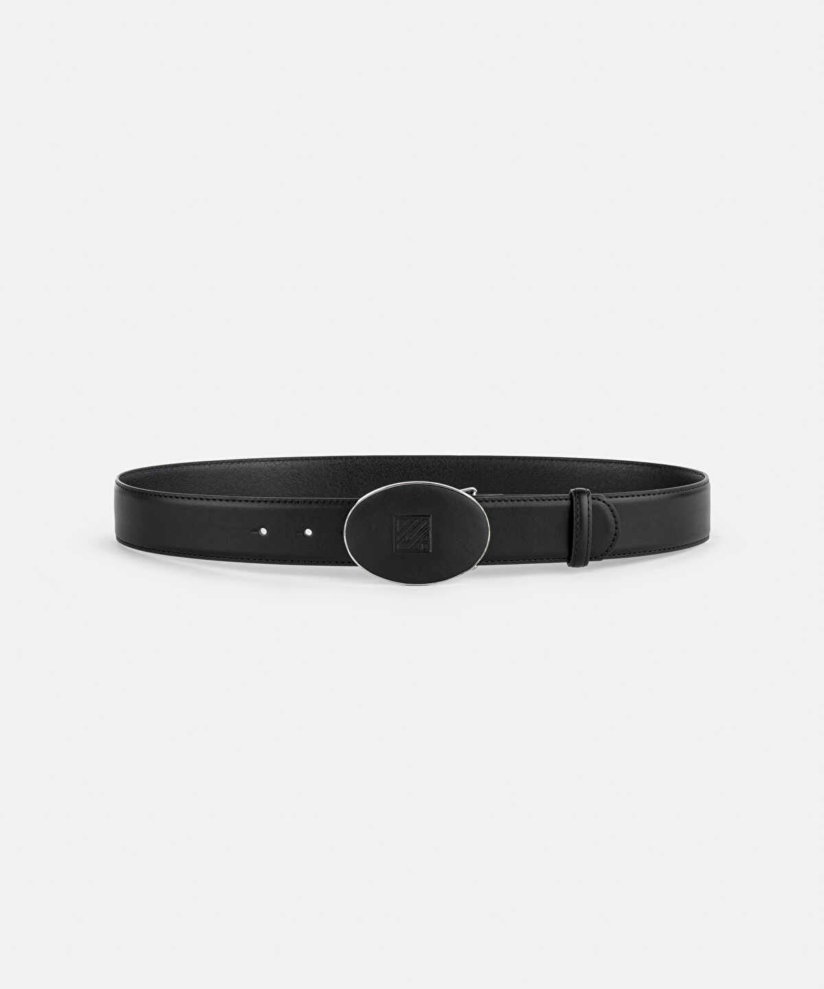 Monogram-Embossed Faux Leather Belt