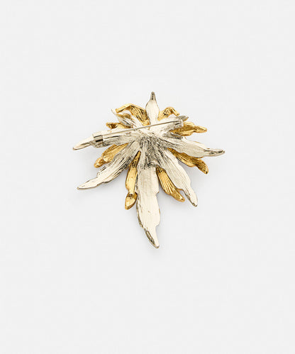 Strass-Embellished Flower Brooch