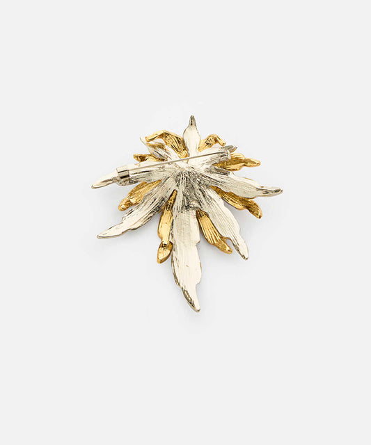 Strass-Embellished Flower Brooch