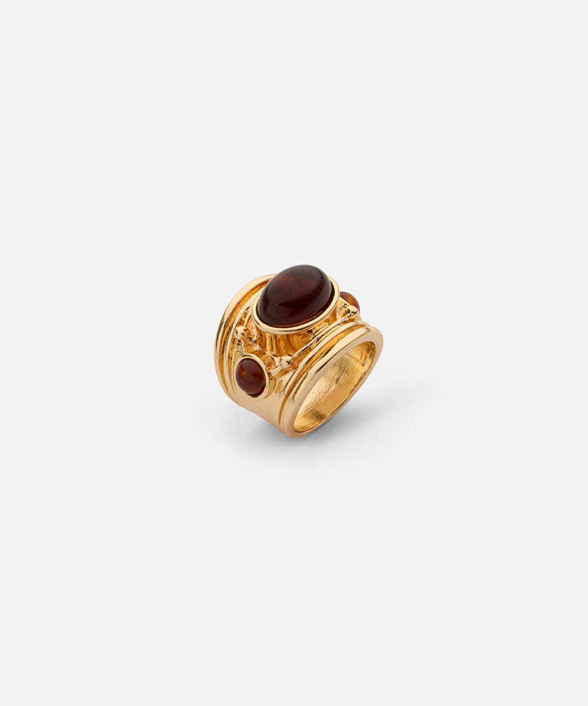 Zoomed Mixed-Bead Metal Ring