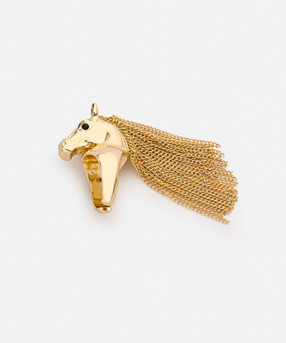 Horse Ring with Drop Chain Detail