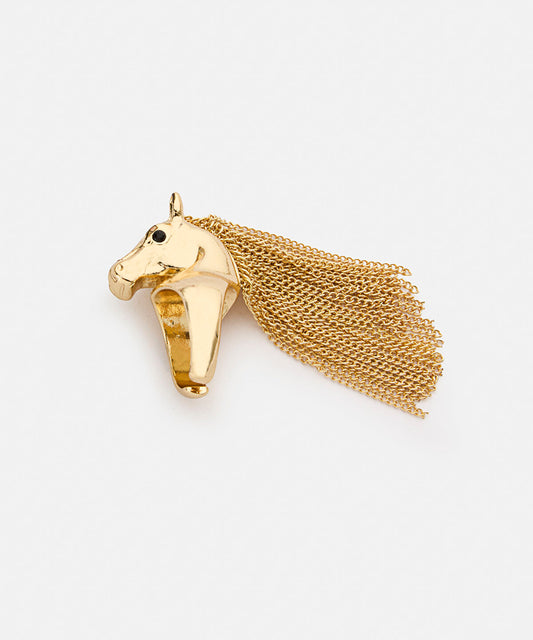 Horse Ring with Drop Chain Detail