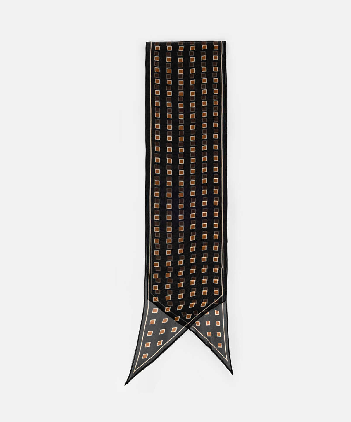 100% Silk Geometric Print Scarf