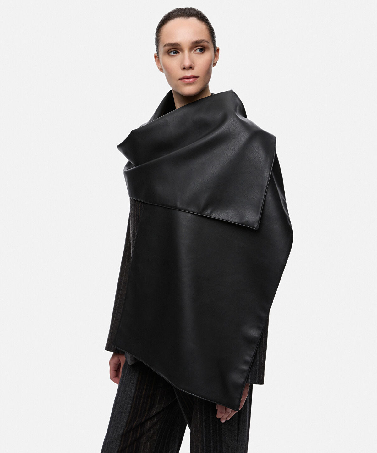 Zoomed Leather-Effect Scarf