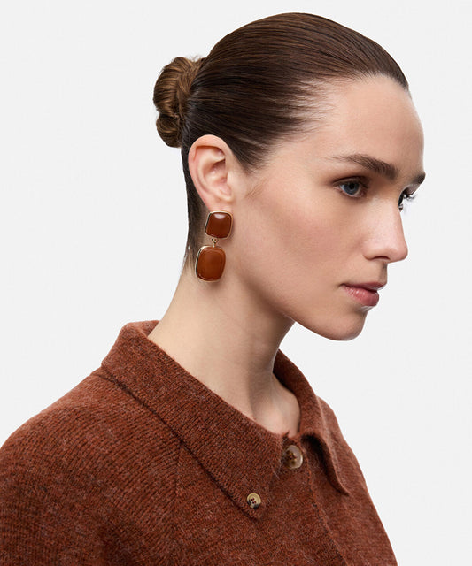 Combined Resin Drop Earrings