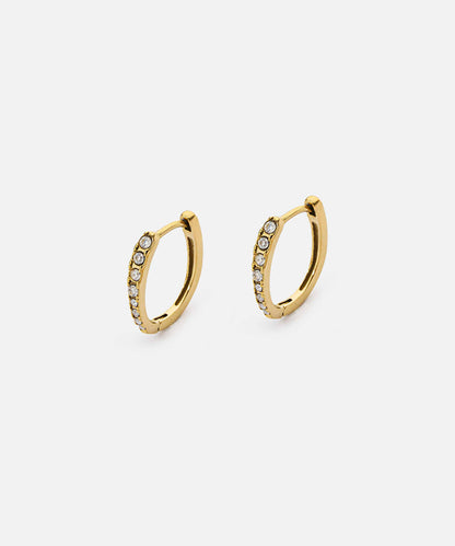 Hoop Earrings with Rhinestones