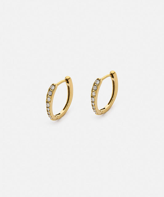 Hoop Earrings with Rhinestones