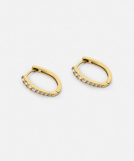 Hoop Earrings with Rhinestones
