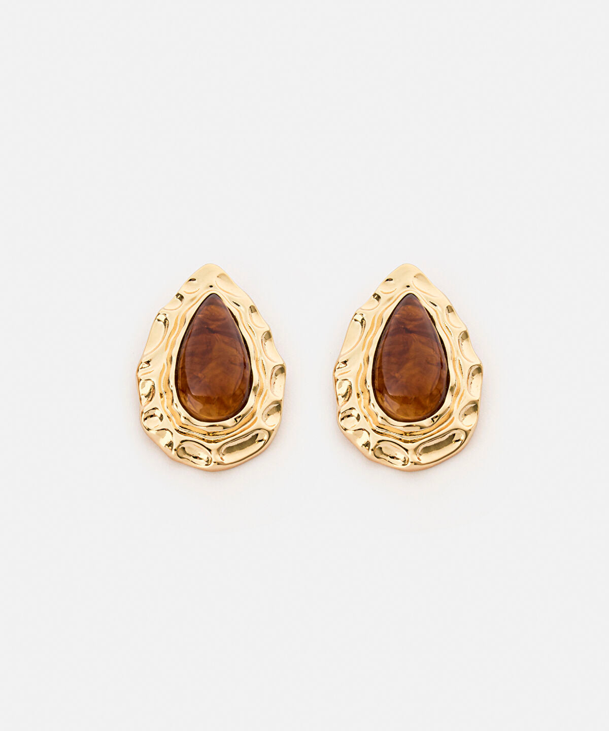 Zoomed Textured Contrast-Resin Earrings