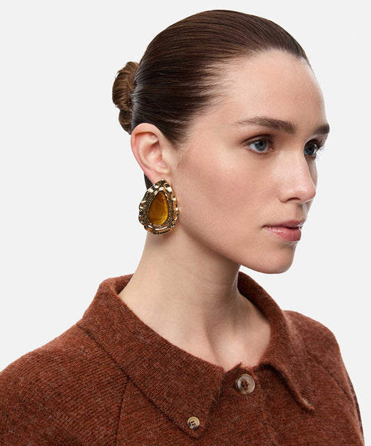 Textured Contrast-Resin Earrings