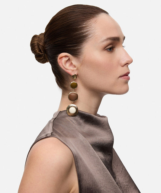 Combined Beaded Dangle Earrings