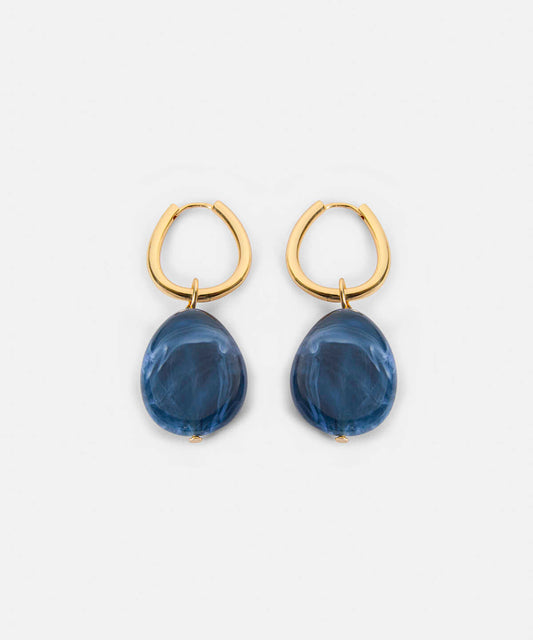 Contrast-Resin Dangle Earrings