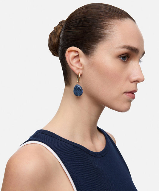 Contrast-Resin Dangle Earrings