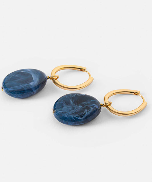 Contrast-Resin Dangle Earrings