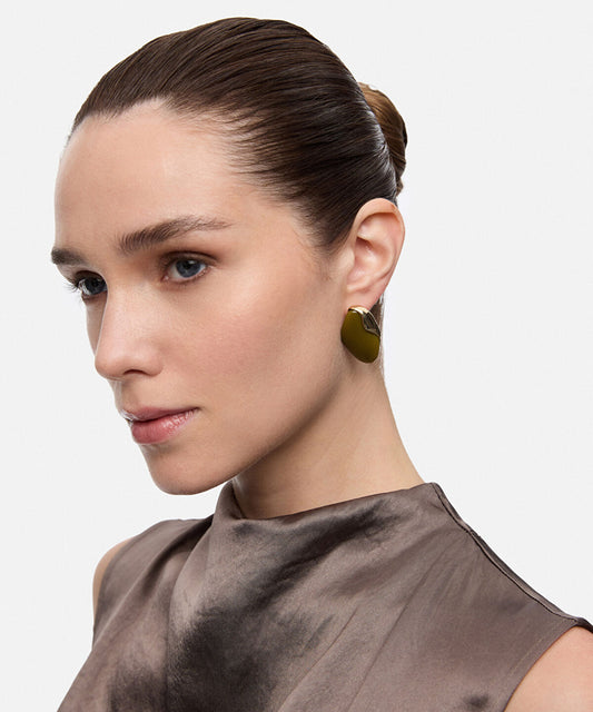 Contrasting-Piece Earrings