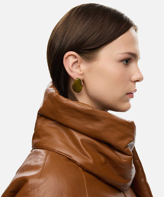 Contrasting-Piece Earrings