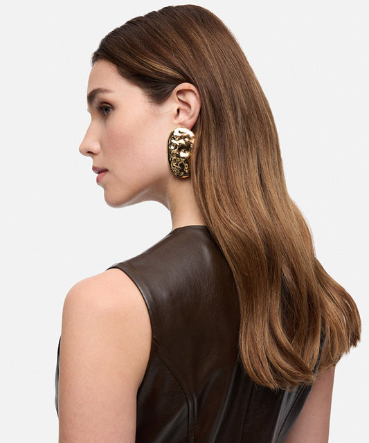 Textured Maxi Metal Earrings