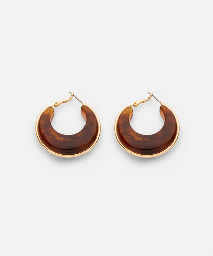 Contrast-Textured Resin Earrings 