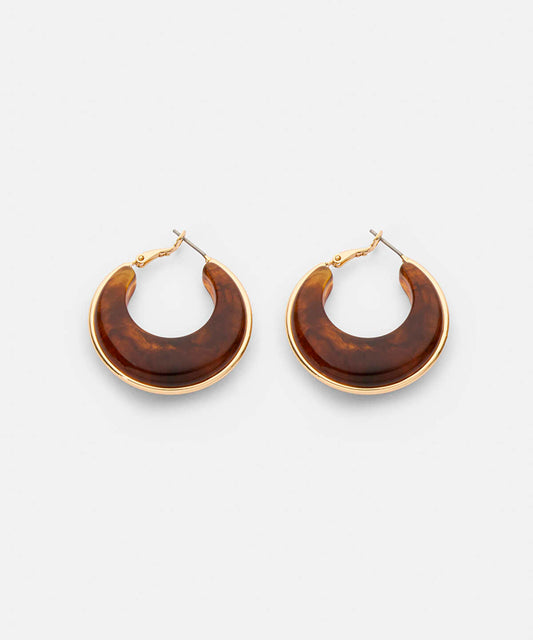 Contrast-Textured Resin Earrings 