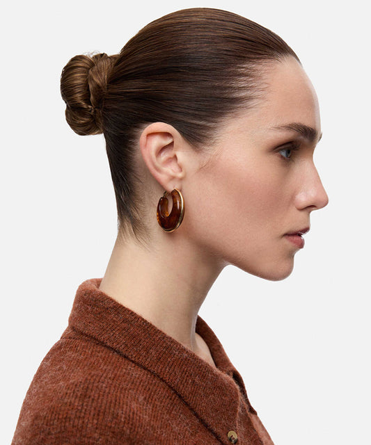 Contrast-Textured Resin Earrings 