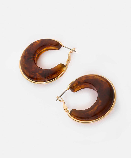 Contrast-Textured Resin Earrings 