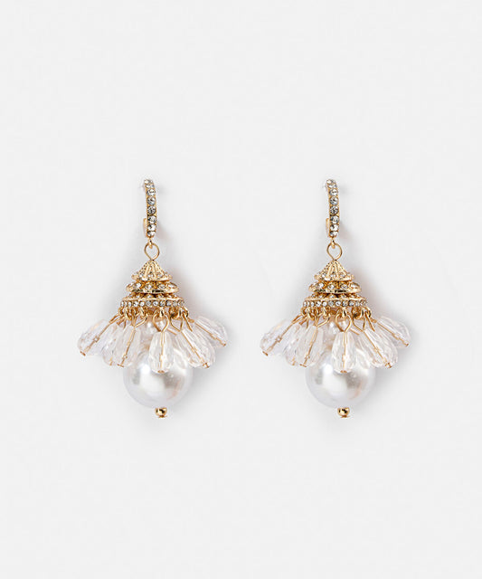 Combined Faux Pearl Drop Earrings